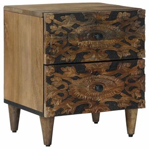 vidaXL Nachtkastje met lade Bruin 40 x 33,5 x 46 cm Massief Mango Hout