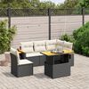 vidaXL 6-delige Loungeset met kussens poly rattan zwart
