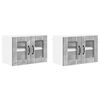 vidaXL Wandglas cabinet LUCCA 2 st Betongrijs Bewerkt hout