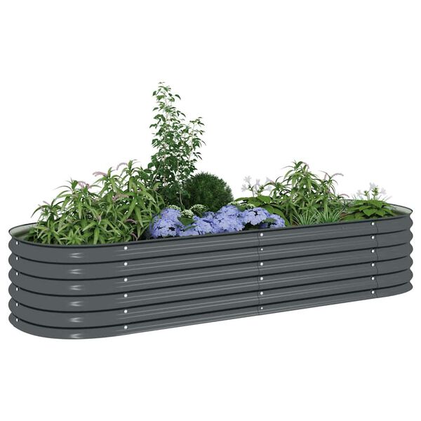 vidaXL Plantenbak verhoogd 240x80x44 cm gegalvaniseerd staal grijs