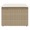 vidaXL Tuinkruk met kussen 55x55x37 cm poly rattan beige