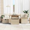 vidaXL Tuin Sofa Set met kussen met opslag 7 pcs Beige Poly riet