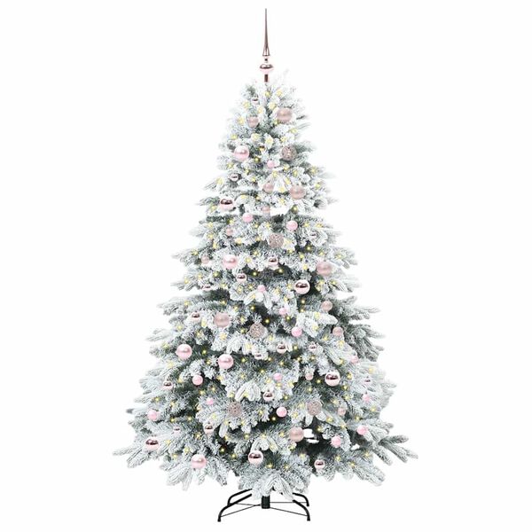 vidaXL Kunstkerstboom met 300 LED met standaard Wit 180 cm PE en PVC