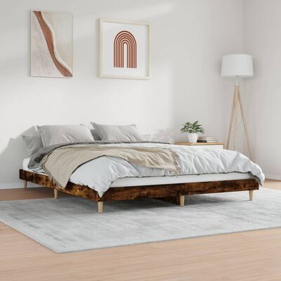 vidaXL Bedframe bewerkt hout gerookt eikenkleurig 160x200 cm