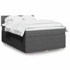 vidaXL Boxspring met matras stof donkergrijs 140x190 cm