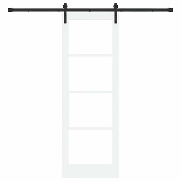vidaXL Schuifdeur ORKDAL Wit 73,5 x 211 cm Massief grenenhout en glas