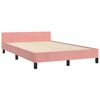 vidaXL Bedframe met hoofdeinde fluweel roze 120x200 cm