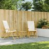 vidaXL Tuinstoelen 2 st inklapbaar met kussens bamboe