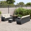vidaXL Tuin Sofa Set met kussen met opslag 10 pcs Zwart poly rattan
