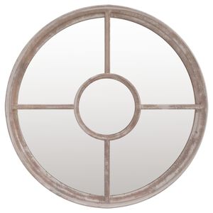 vidaXL Spiegel rond 60x4 cm ijzer zandkleurig