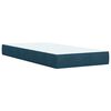 vidaXL Boxspring met matras fluweel donkerblauw 90x200 cm
