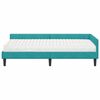vidaXL Hoekbedframe met Matras Anders 2 pcs Turquoise Fluweel