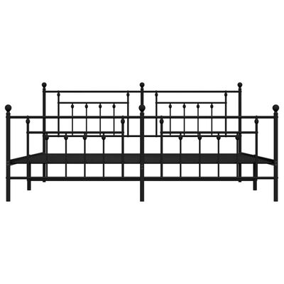 vidaXL Bedframe met hoofd- en voeteneinde metaal zwart 200x200 cm