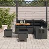 vidaXL Tuinbankenset met kussen 9 pcs Zwart poly rattan