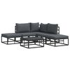 vidaXL Tuin Sofa Set met kussen 6 pcs Zwart Aluminium