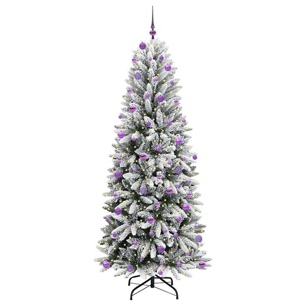 vidaXL Kunstkerstboom Wit 240 cm PVC en Plastic en Staal en PE