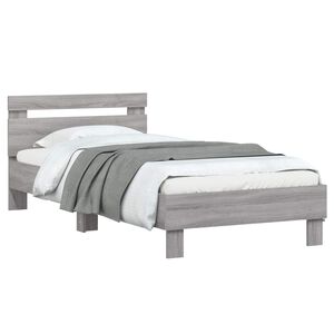 vidaXL Bedframe met Hoofdeinde Grijs Sonoma 80 x 200 cm Bewerkt hout