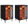 vidaXL Nachtkastje ESSEN 2 st Zwart eiken 36 x 33 x 61 cm Bewerkt hout