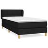vidaXL Boxspring met matras stof zwart 100x200 cm
