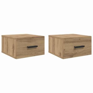 vidaXL Nachtkastje 2 st 35 x 35 x 20 cm Bewerkt hout Artisan Eiken