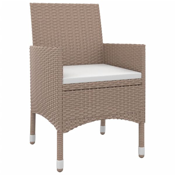 vidaXL 5-delige Tuinset met kussens poly rattan en glas