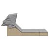 vidaXL Ligbed 2-persoons met luifel en kussens poly rattan beige
