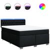 vidaXL Boxspring met matras stof zwart 140x190 cm