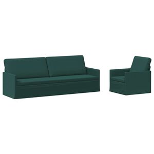 vidaXL Bankstel 2 pcs Donkergroen Stof