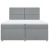 vidaXL Boxspring met matras stof lichtgrijs 200x200 cm