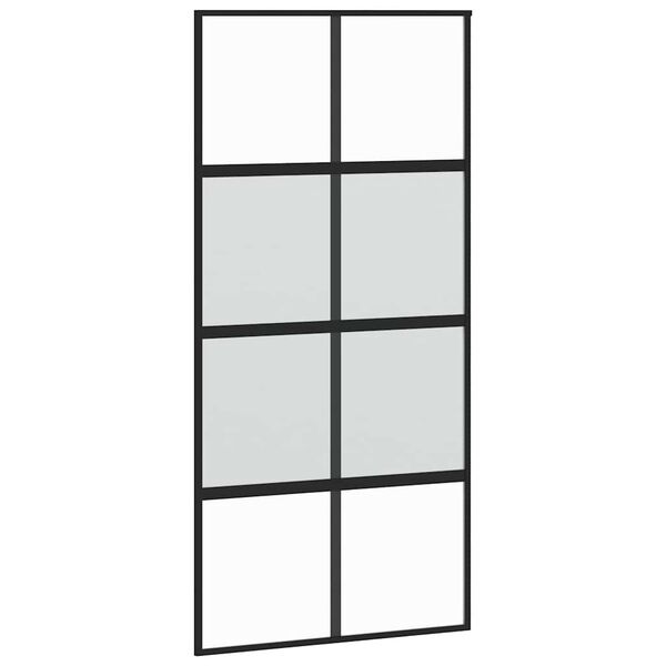 vidaXL Schuifdeur 102,5x205 cm gehard glas en aluminium zwart
