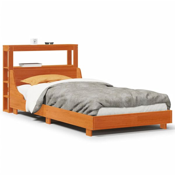 vidaXL Bedframe zonder matras massief grenenhout wasbruin 90x190 cm