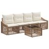 vidaXL Tuinbankenset 5 st Beige poly rattan