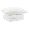vidaXL Dekbed en Kussen Set 2 st 135x200 cm Zomer 140 GSM Wol Wit