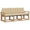 vidaXL Buiten bankenset 3 st Wit en Beige