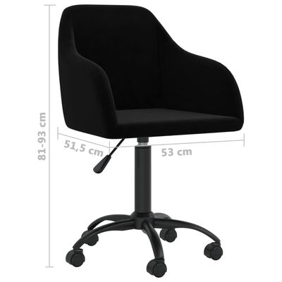 vidaXL Kantoorstoel draaibaar fluweel zwart
