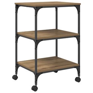 vidaXL Printerstand Artisanaal eiken 50 x 41 x 75 cm Bewerkt hout