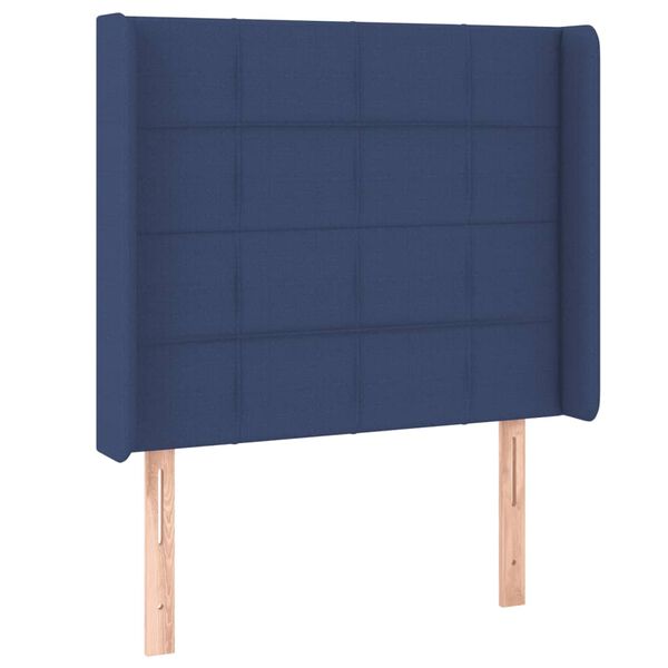 vidaXL Hoofdbord LED 83x16x118/128 cm stof blauw