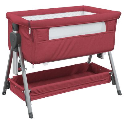 vidaXL Babybox met matras linnen rood