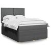 vidaXL Boxspring met matras stof donkergrijs 140x190 cm