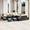 vidaXL Tuinbankenset 14 pcs Zwart poly rattan