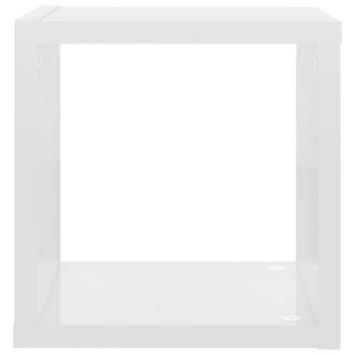vidaXL Wandschappen kubus 4 st 22x15x22 cm hoogglans wit