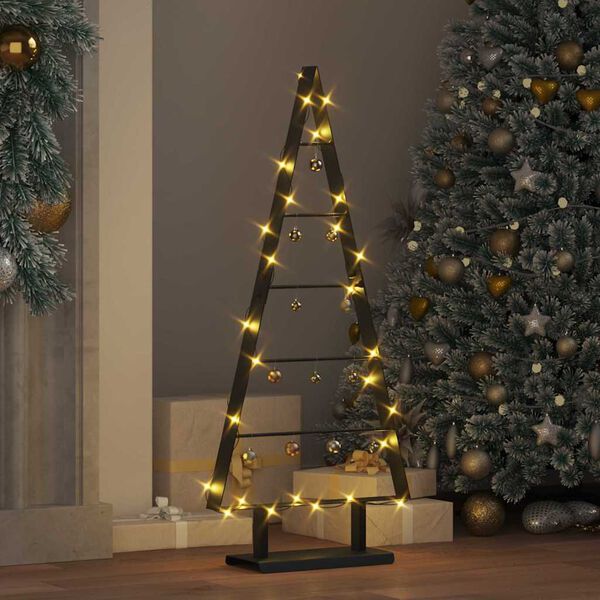 vidaXL Metalen kerstboom met standaard Zwart 90 cm Staal