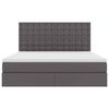 vidaXL Opbergbed met LED met matras Grijs 180 x 200 cm Nep Leer