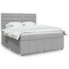 vidaXL Boxspring met matras stof lichtgrijs 180x200 cm