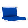 vidaXL 4-delige Loungeset met blauwe kussens
