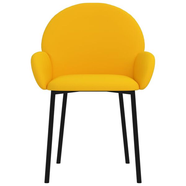 vidaXL Eetkamerstoelen 2 st fluweel geel