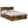 vidaXL Bedframe met lade Gerookt eiken 140 x 200 cm Ingenieurshout