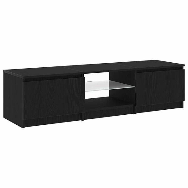 vidaXL TV-kast Zwart Eiken 140 x 38,5 x 36 cm Bewerkt hout