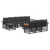 vidaXL Buiten bankenset 11 pcs Zwart en Donkergrijs Polyester