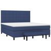 vidaXL Boxspring met matras stof blauw 160x200 cm